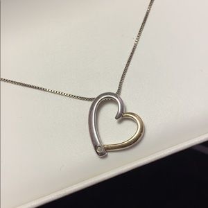 Silver & Gold heart necklace